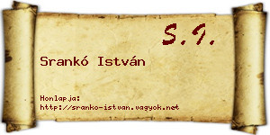 Srankó István névjegykártya