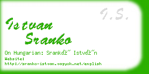 istvan sranko business card